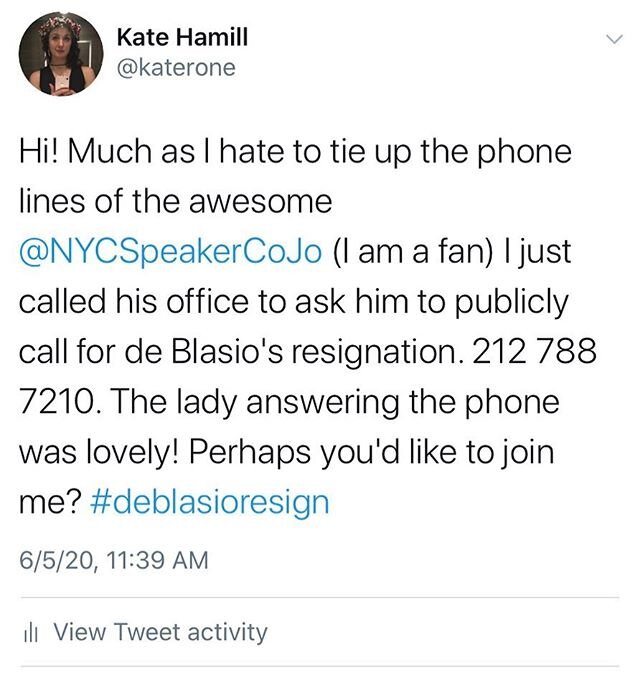 De Blasio was on the Brian Lehrer show this morning telling callers who witnessed police brutality firsthand that was their &ldquo;opinion.&rdquo; His eyes-and-ears-closed approach to the coronavirus crisis and NYPD aggression is actively endangering