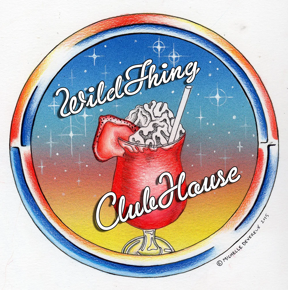 logo for Wildthing Clubhouse Pen, ink, colored pencil, and airbrush. 2015.