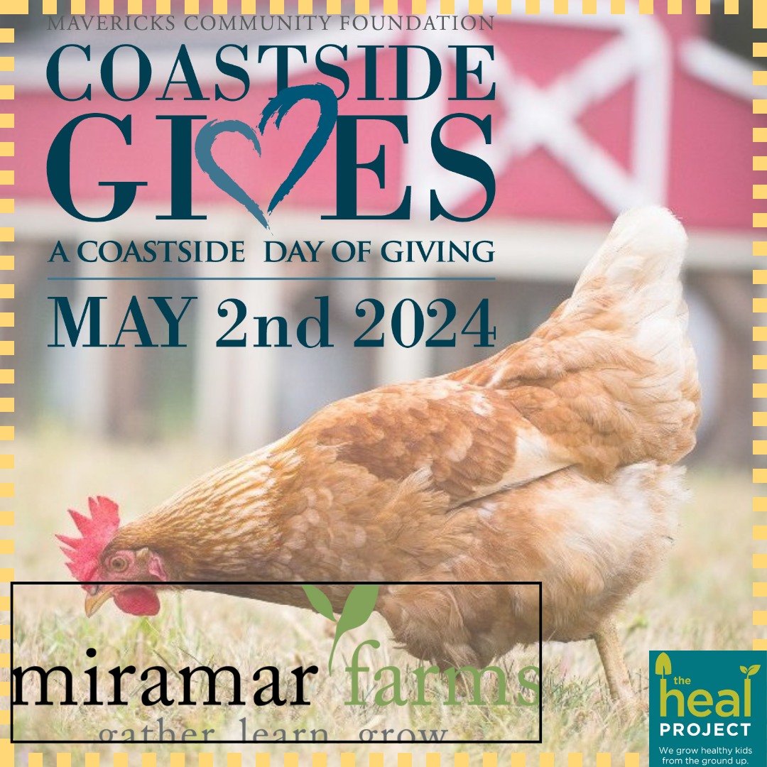 Thank you, Miramar Farms, for sponsoring Coastside Gives 2024 from your beautiful farm

Your support of The HEAL Project's garden and farm education programs means everything to us. 

We've landed a generous $20,000 matching grant that will match Coa