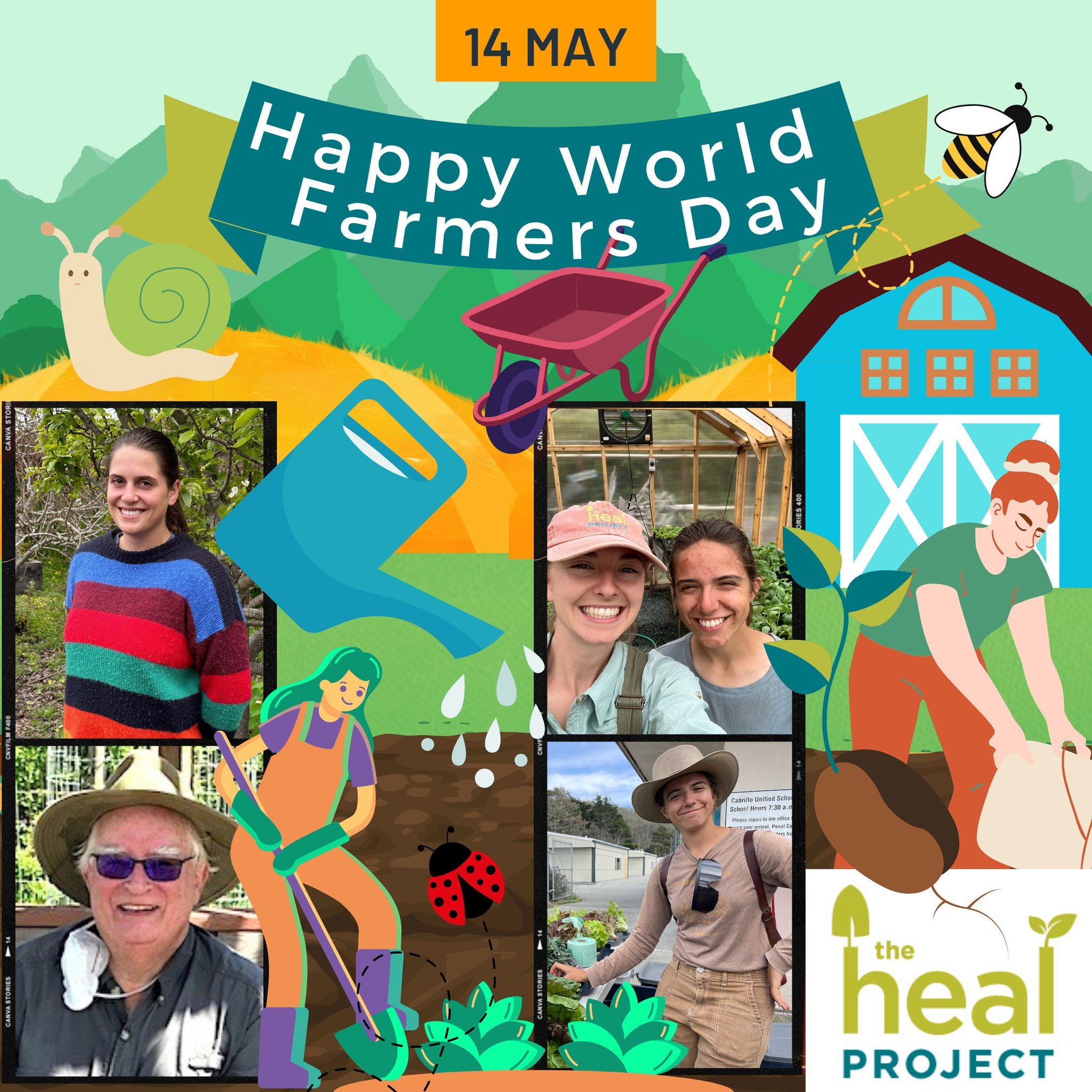 Today is World Farmers Day. It's a grand occasion to salute our farmers and farm assistants on the San Mateo County School Farm -- the people who take care of the land and plants so that The HEAL Project students can enjoy the farm and understand how