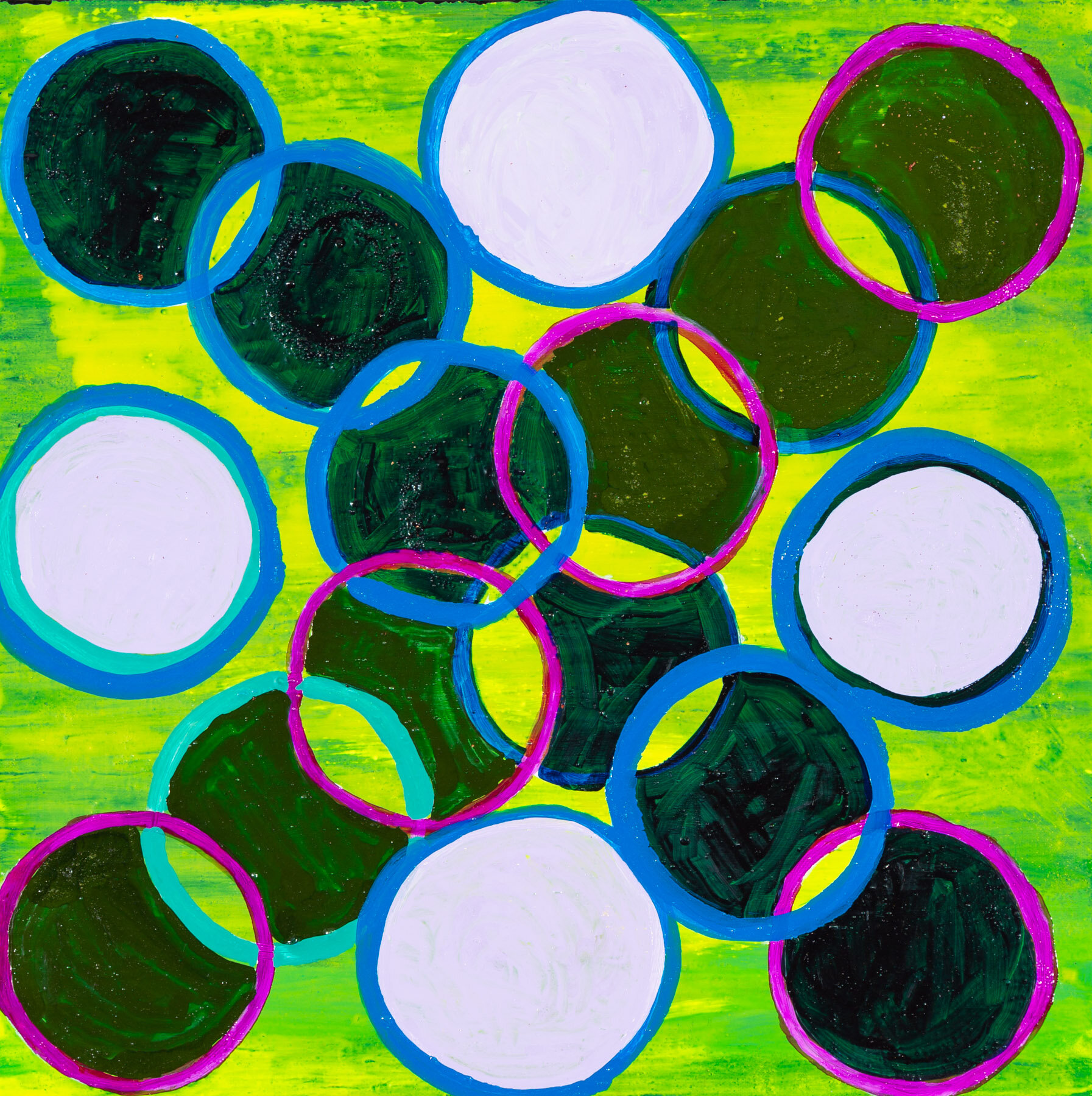 Circles on Florescent Yellow & Green