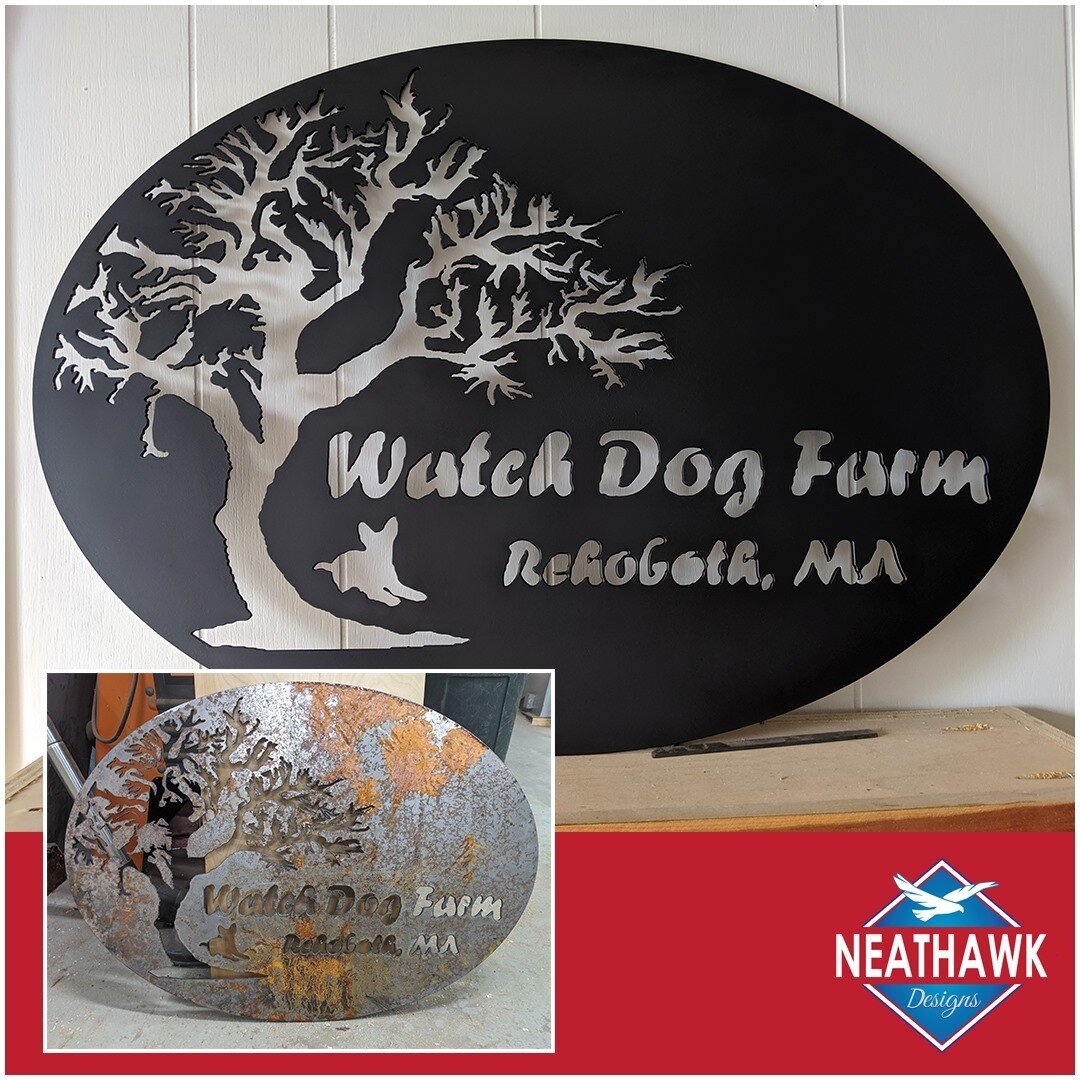 2019 House Sign  Watch Dog Farm
24in x 18in
Plasma 
Materials: 11GA Steel  Powder Coated Black
Location: Rehoboth, Ma
&bull;
&bull;
Order your custom sign today!
(413) 441-8481
www.NeathawkDesigns.com
&bull;
&bull;
#watchdogfarm
#personalsign
#willia