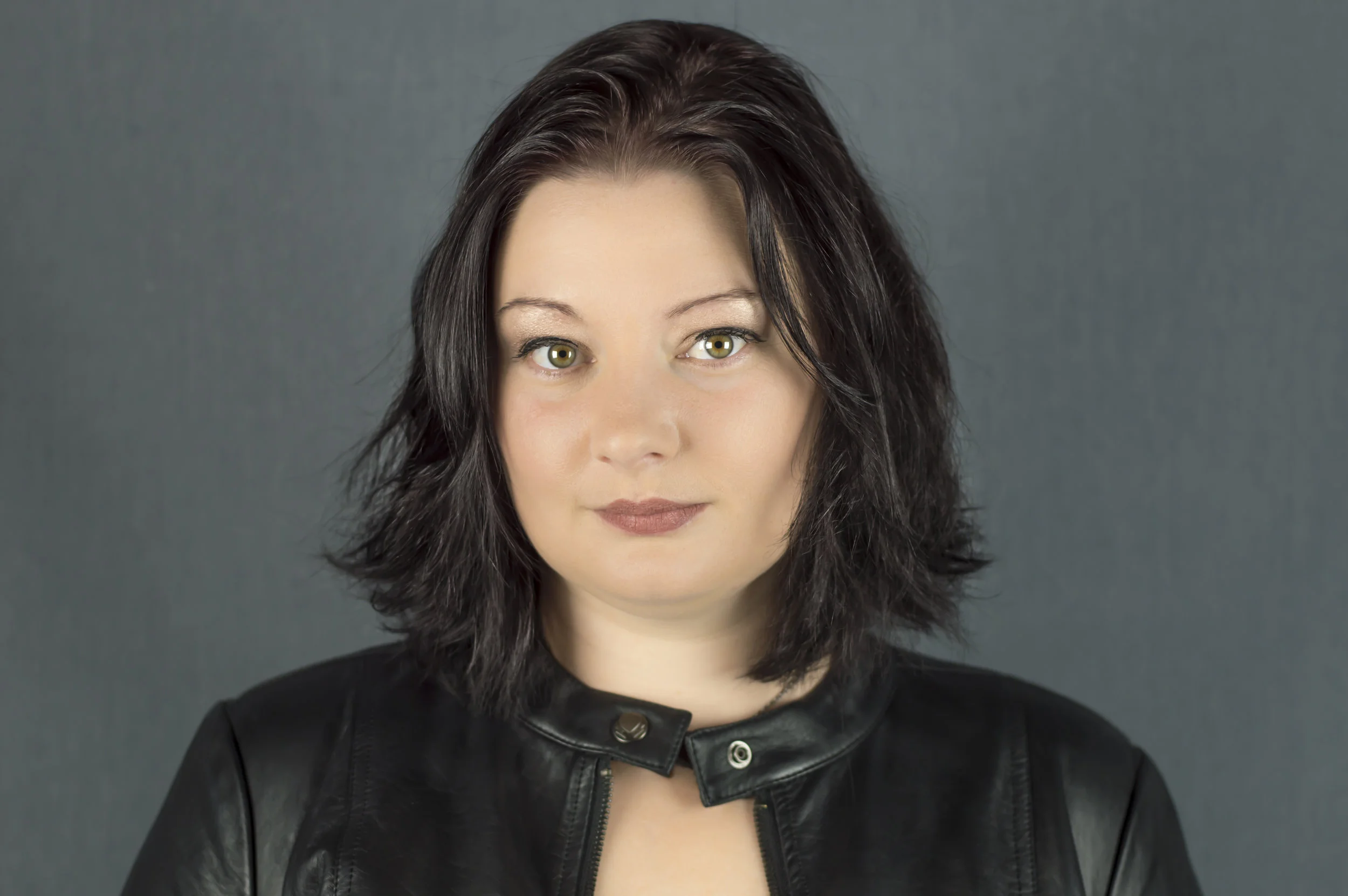 Headshot of Pretty Lady in Studio