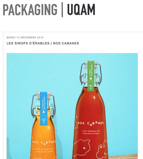 Packaging UQAM: LES SIROPS D'ÉRABLES | NOS CABANES