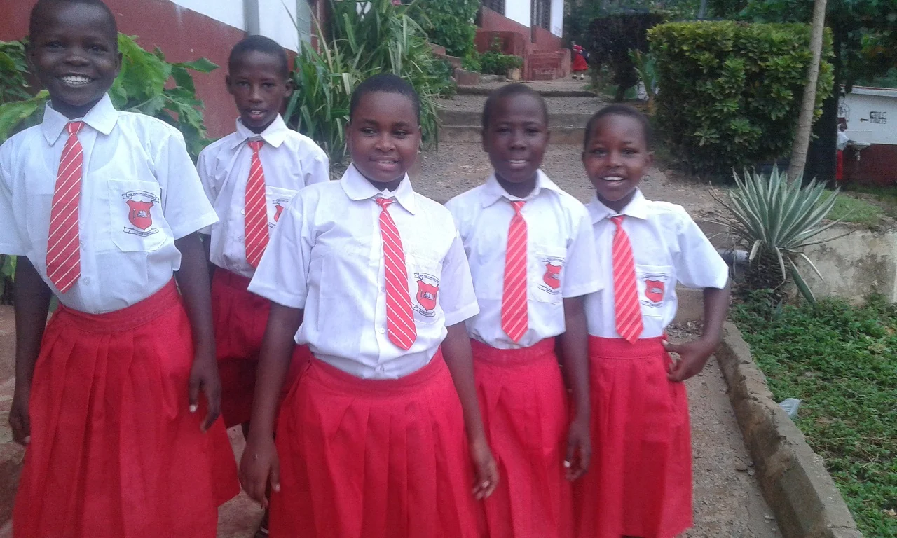 04 30 16 Girls from New hope childre`s home in their new uniforms donated by Norgien Girls Heidi & Marte ..jpg