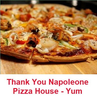 Support our Bazaar Donors! Today Thanks Go to Napoleone Pizza House