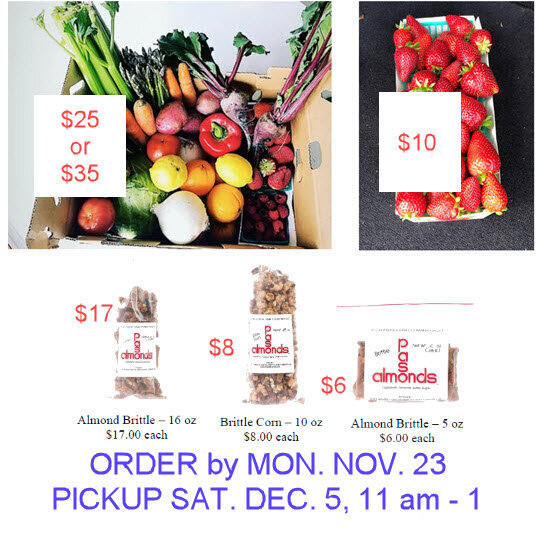 FUNDRAISER: Yasukochi Farms Produce Box, Strawberries, &amp; Almond Brittle