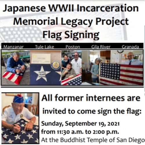 Temple to Host Flag-Signing for Internees Sept. 19
