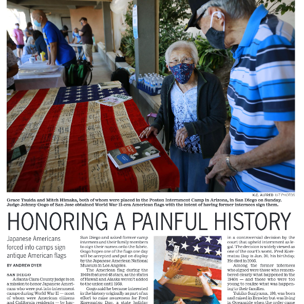 Internee Flag-Signing Event at Temple in the News