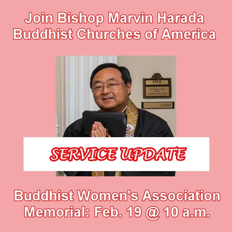 UPDATE: Bishop Harada for BWA Memorial, MA Certification, Sunday