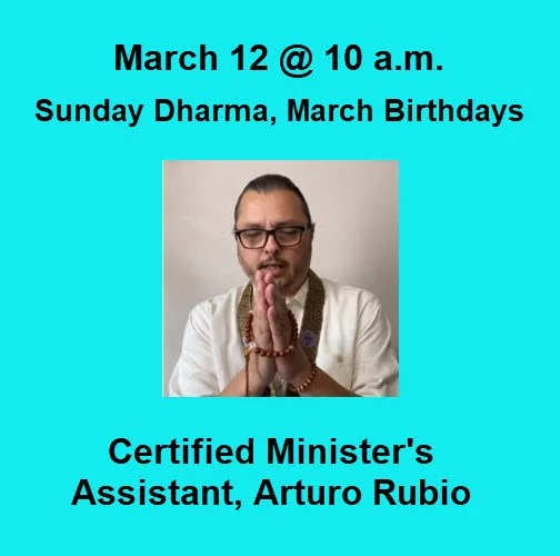 Welcome to the Dharma, Sunday 3/12/23 @ 10 a.m.