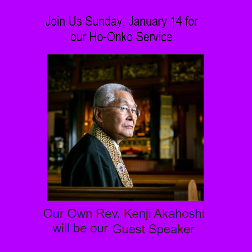 Join Kenji Sensei for Sunday's Service
