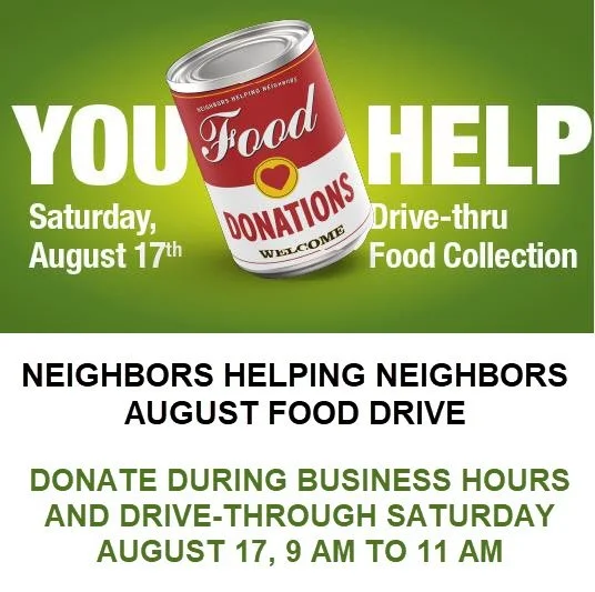 Let's Help the Food Bank — Now Through August 17