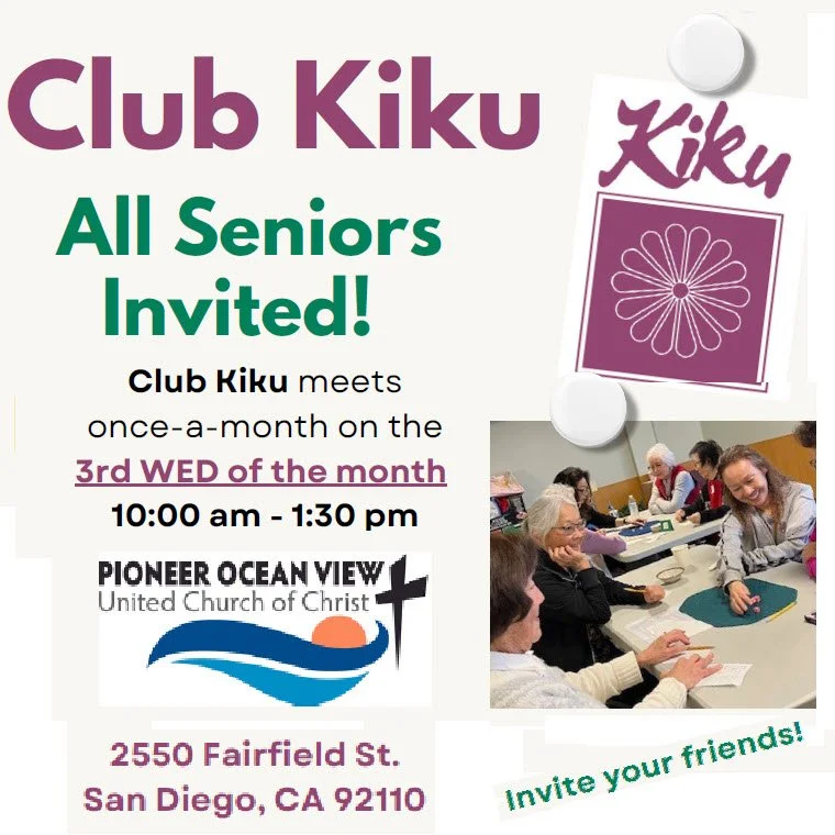 All Seniors: Club Kiku for Nov. 20 Now Full (Reservations Only)