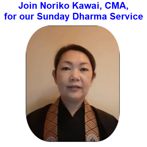 VIDEO NOW AVAILABLE: Sunday, July 27 Dharma with Noriko Kawai