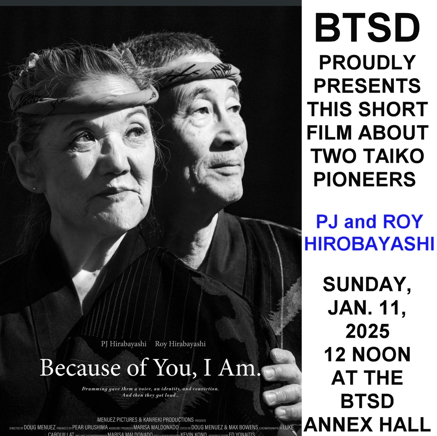 COME WATCH Film on Two U.S. Taiko Pioneers