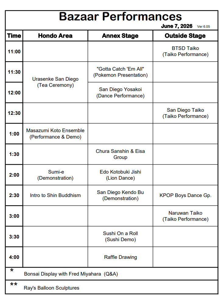 UPDATED: Great Performances and Demos Await June 7 at Bazaar