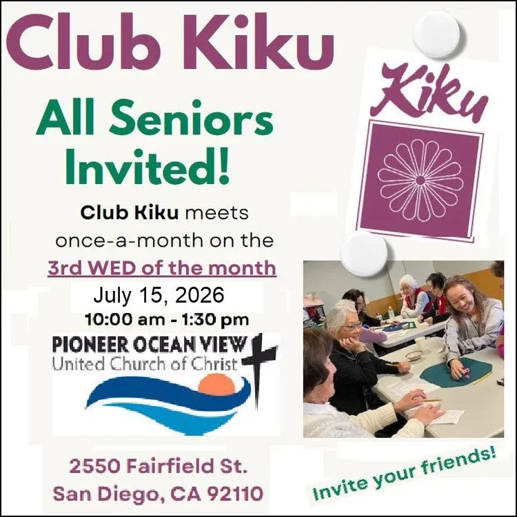 Reserve Ahead: Club Kiku for Seniors, Wed., July 15