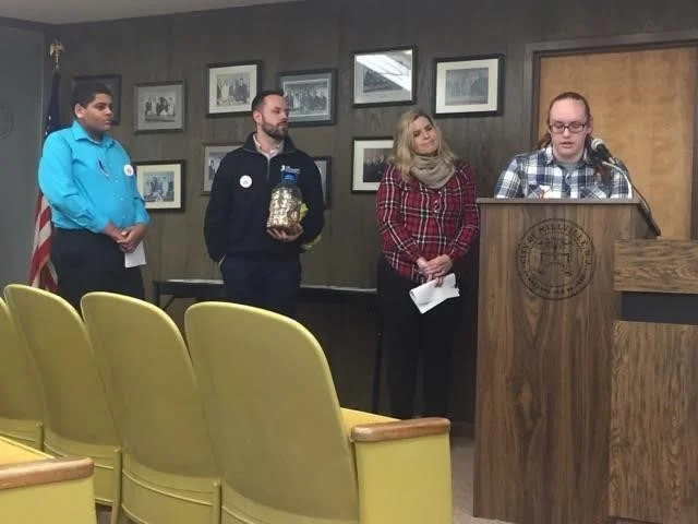 Millville Junior Brianna Messier presenting at a Millville City Council Working Session in March 2018 about the reasons why she is passionate about seeing smoke free places in Millville.