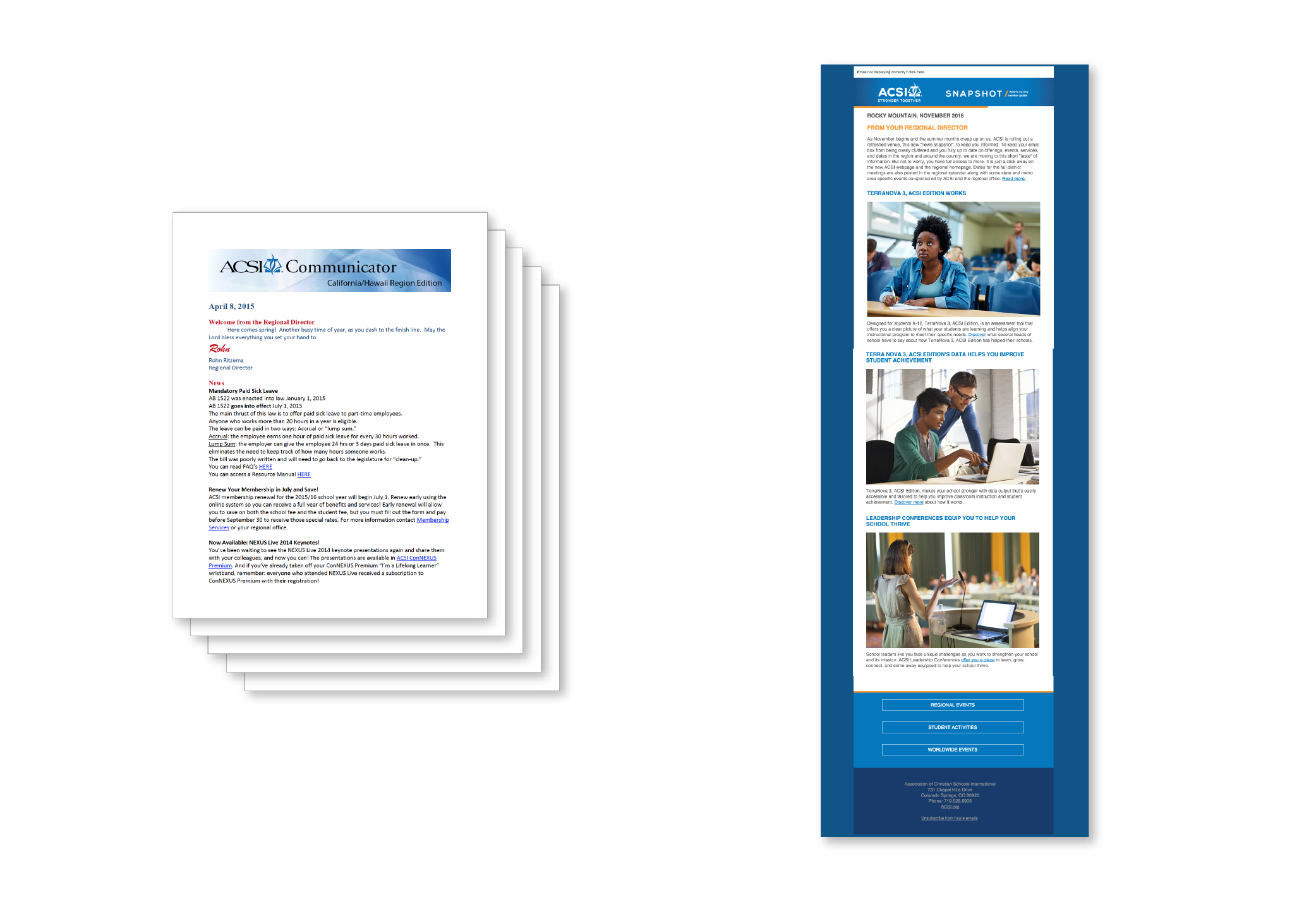 Before and after: ACSI’s Communicator, now known as Snapshot