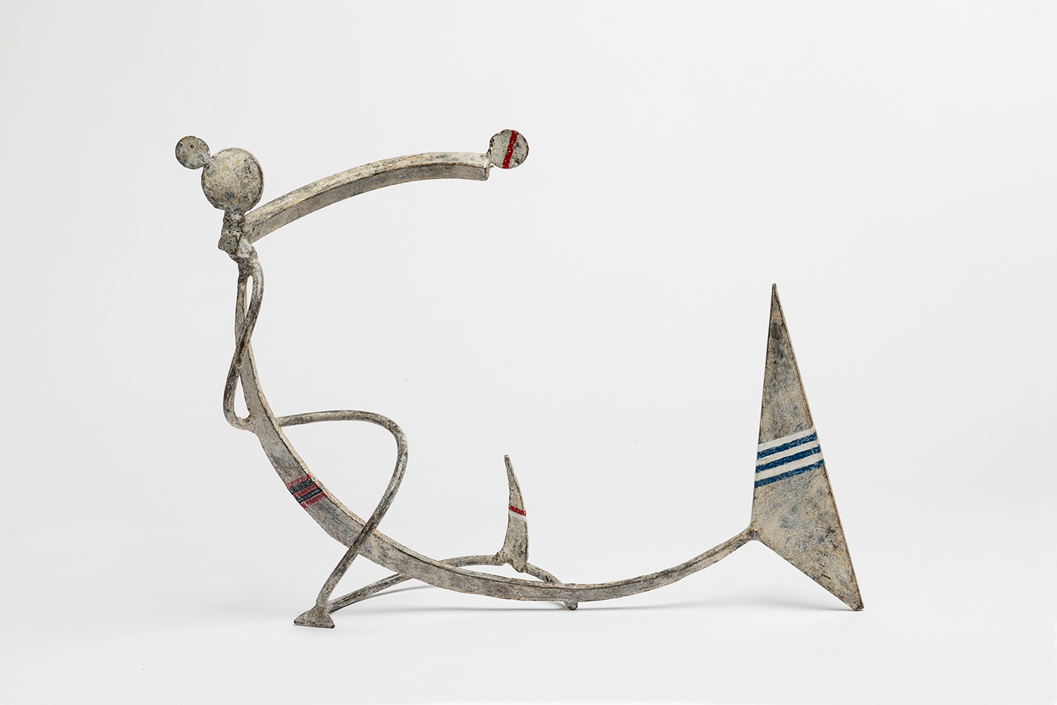 Lee Tribe, Bather 13. Sails C Catch, 2016, steel, formed, welded, paint and wax, 12 x 15 x 5 ½”