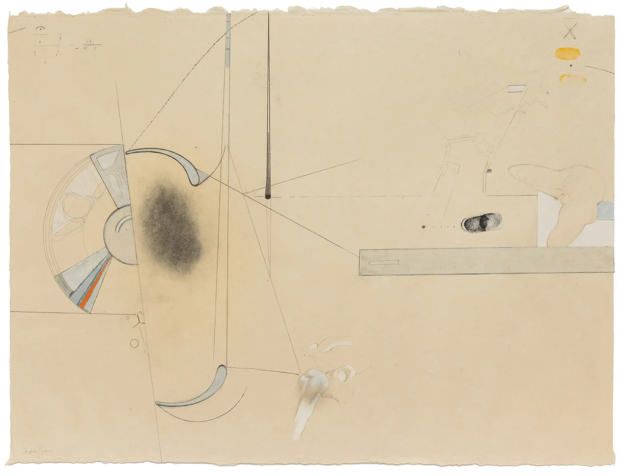 Stephen Greene, Biograph 23, 1967, mixed media on paper, 21 1/2 x 28 3/4”