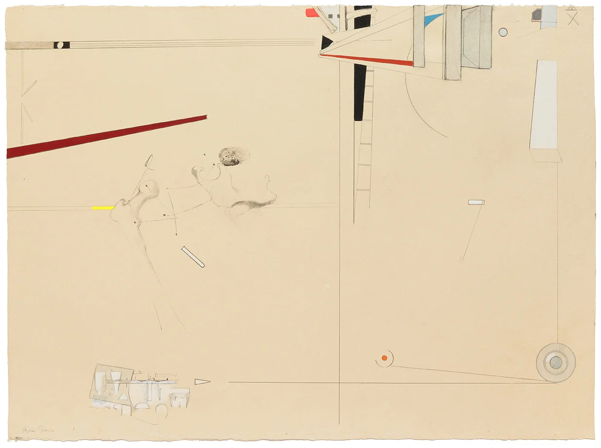 Stephen Greene, Biograph 26, 1967, mixed media on paper, 21 1/8 x 28 5/8”