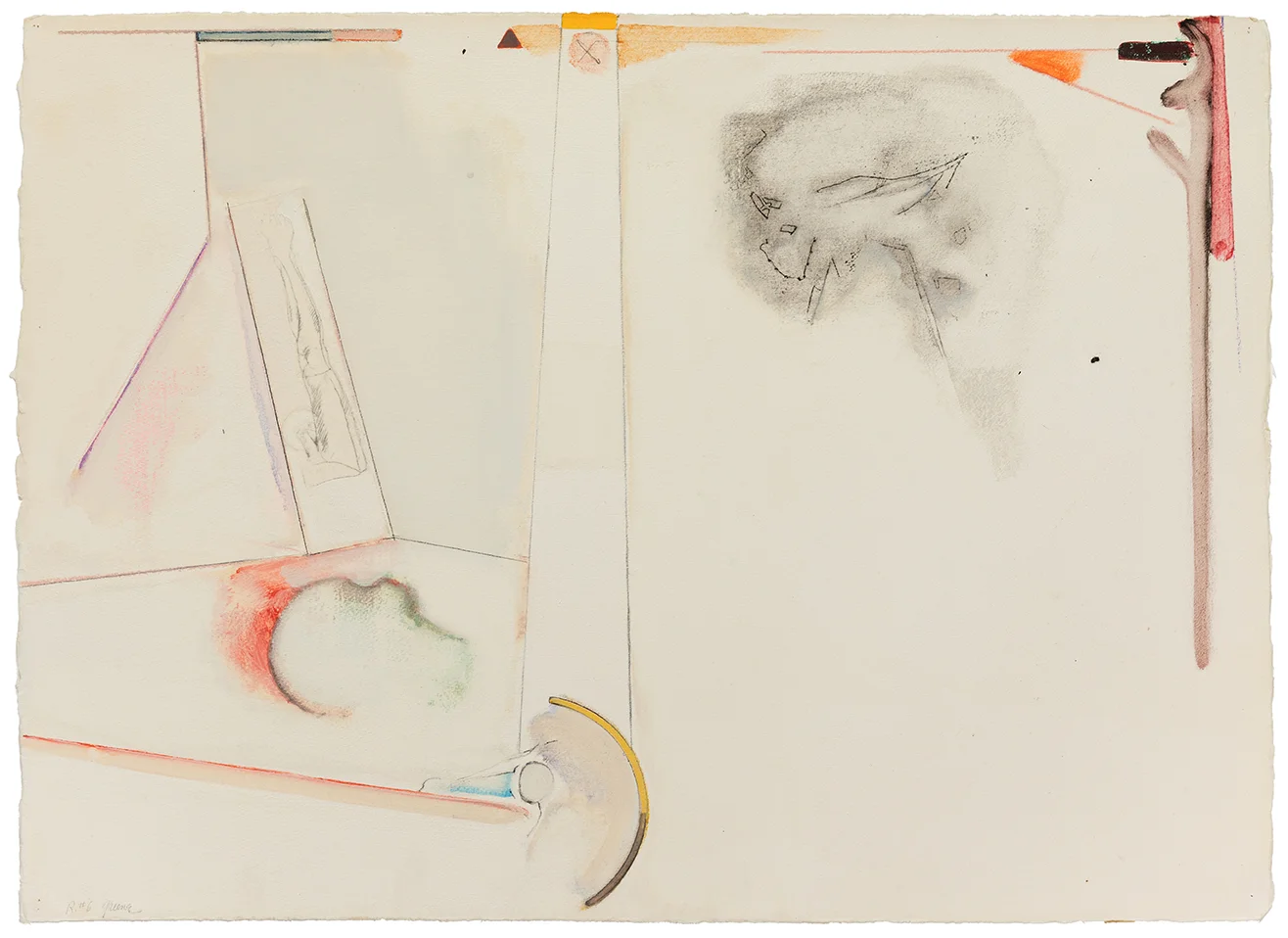 Stephen Greene, R. 6 , 1973, mixed media on paper, 22 x 30”