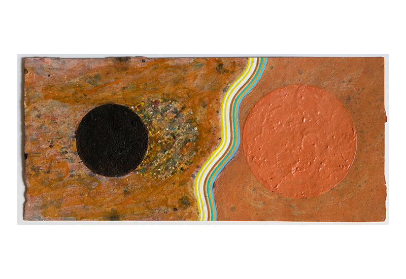 Pat Adams, Not Or , 1998, mixed media on paper, 4 1/4 x 9 1/4”