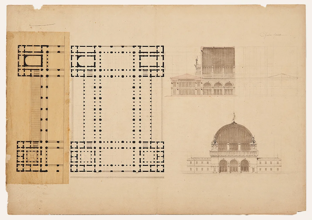 Charles Arnaud (1847-1930), Architectural drawing: Gare d’Orsay , c. 1900 pencil, ink and watercolor on paper, 20 x 30” matted