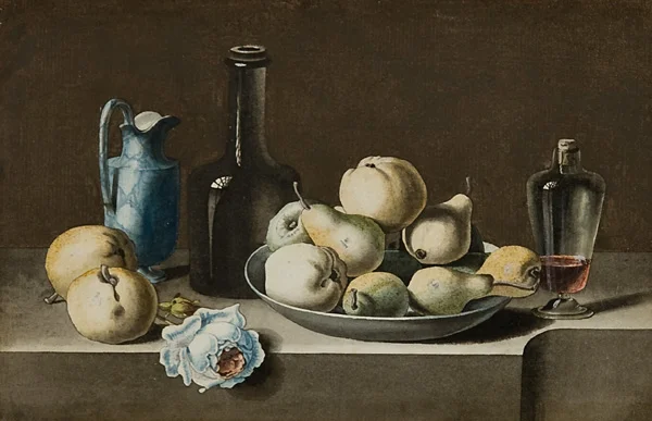French Still Life Drawings: J.J. Prin, French, 19th c., Still Life with Pears and Apples