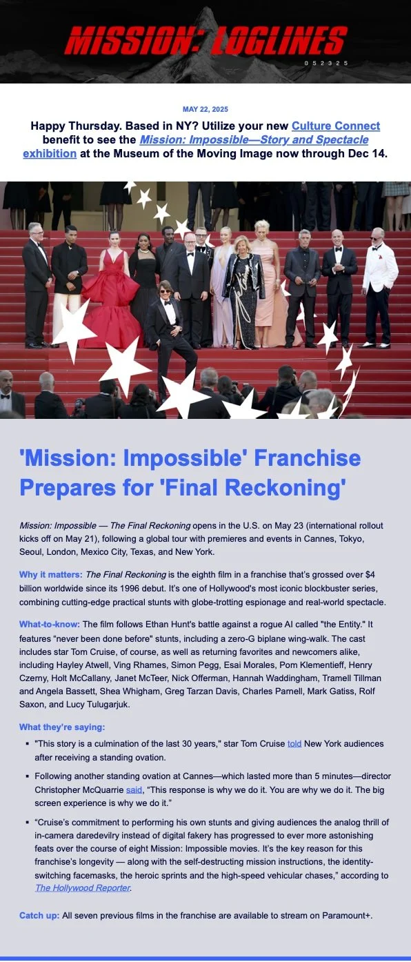 Mission Impossible Loglines takeover