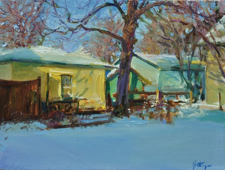 My yard Winter 9x12  canvas unframed  $475 .jpg