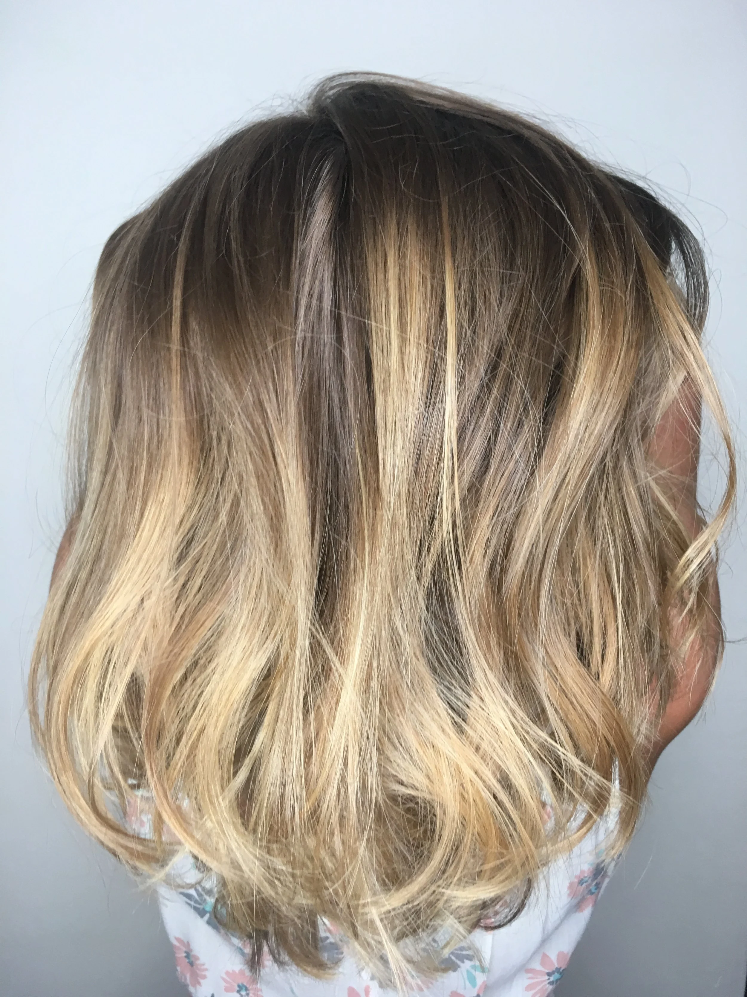 Blonde balayage on a client Schedule here
