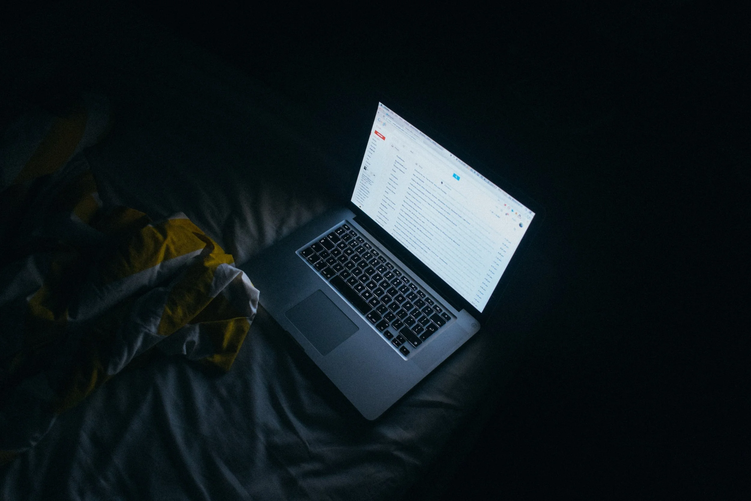 laptop at night in West Los Angeles