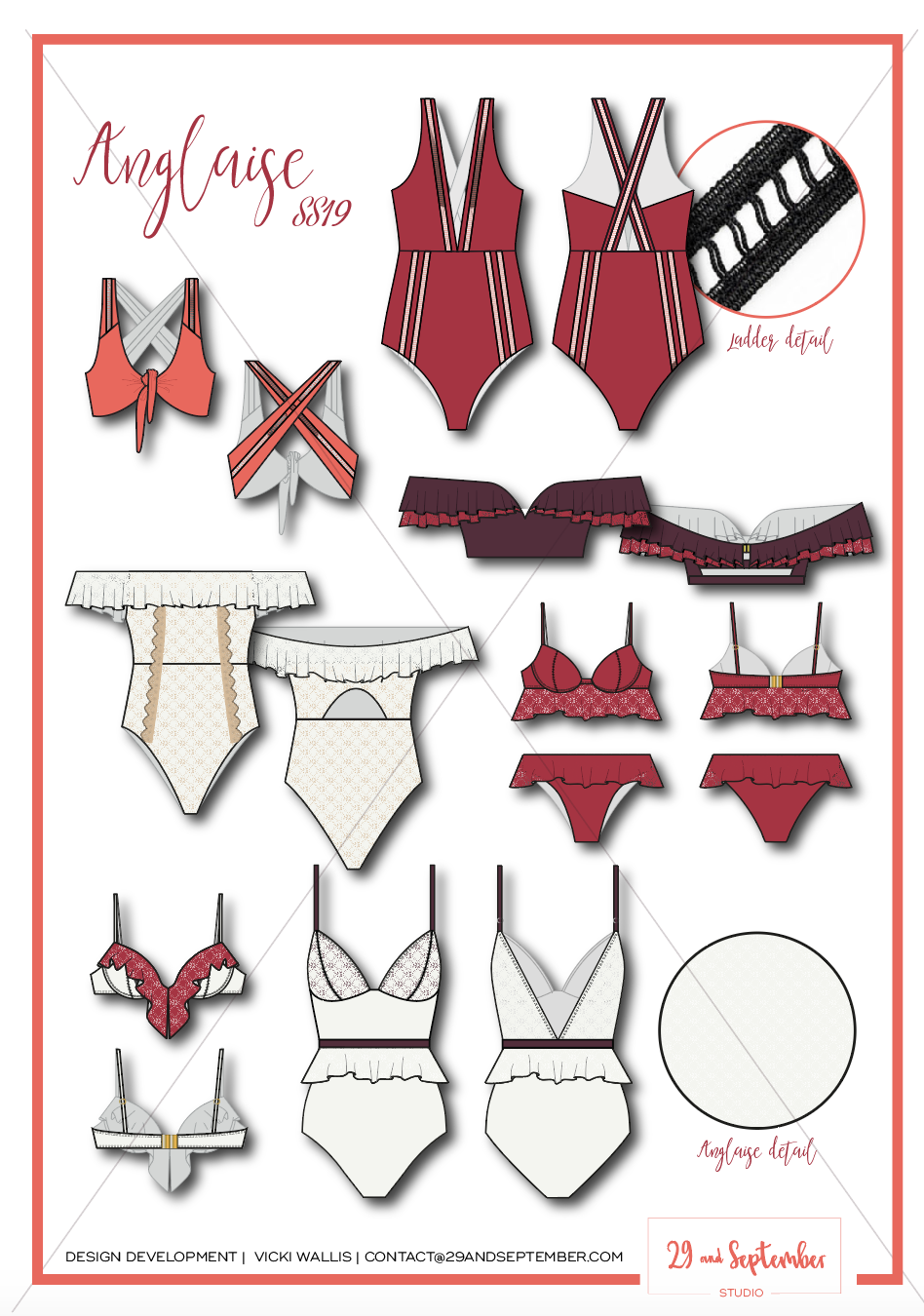 Swimwear inspiration | technical drawings for swimwear