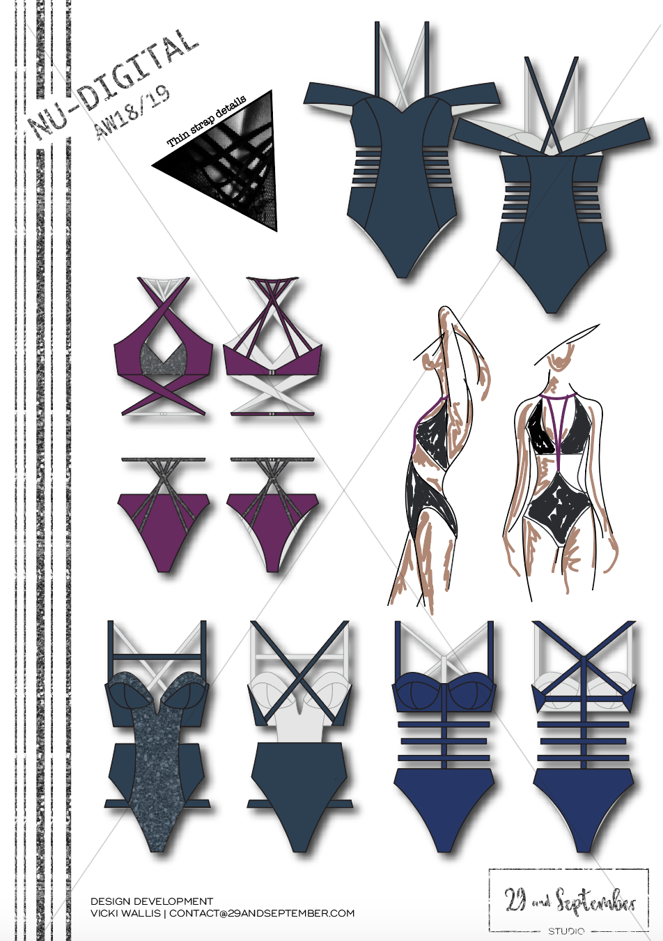 How to start a swimwear brand | swimwear technical drawings designs | Swim inspiration | technical drawings for fitness apparel by 29andSeptember Studio