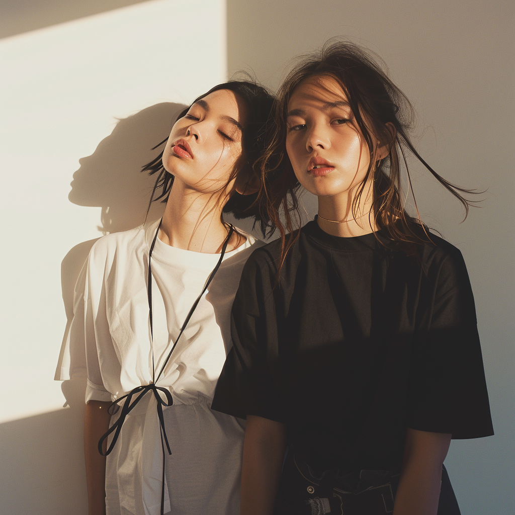 AI image of a fashion campaign shoot with models, representing planning a fashion marketing and sales roadmap for a clothing brand.