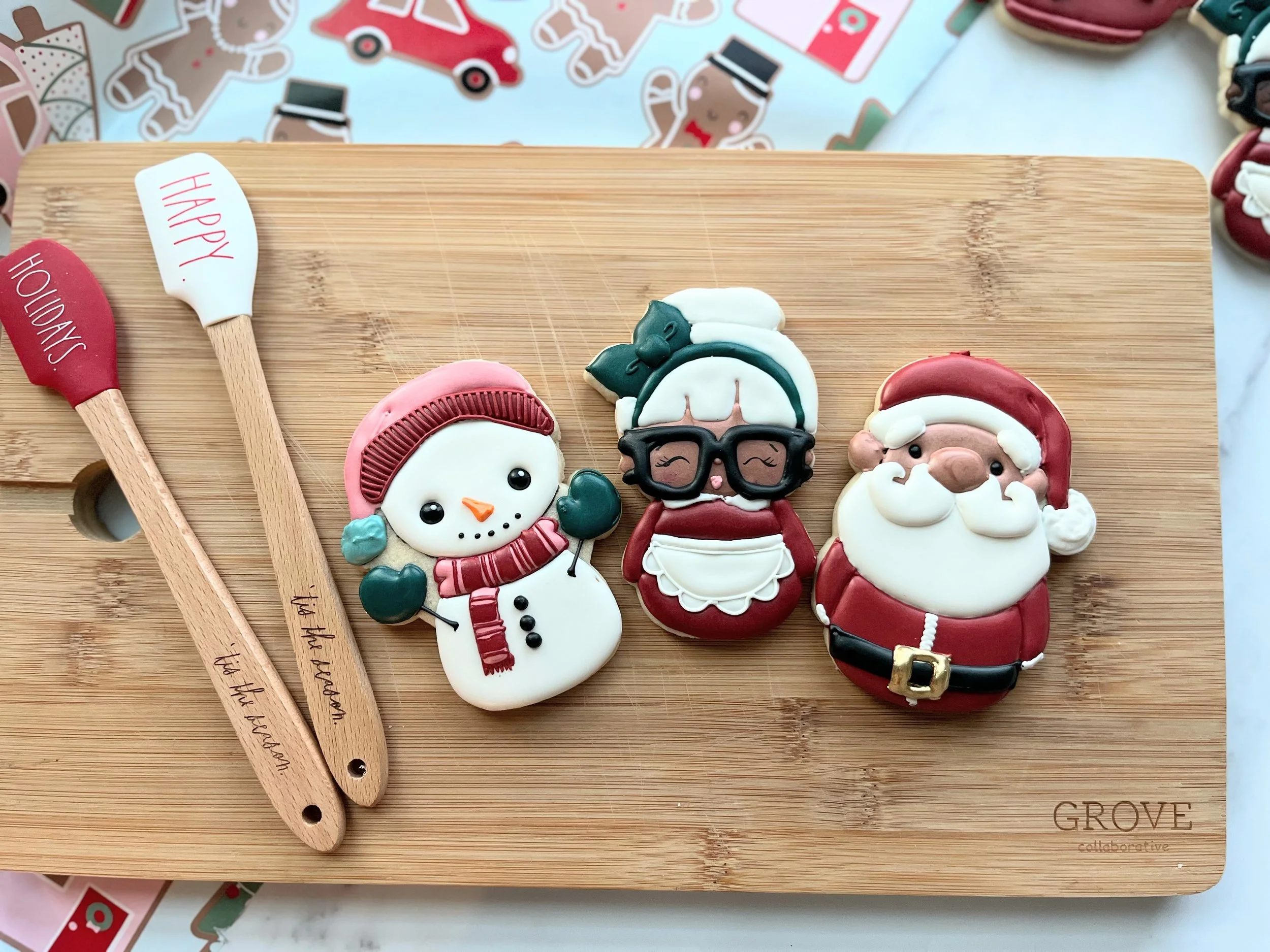 Wobbly Santa, Mrs. Claus, and Snowman Set
