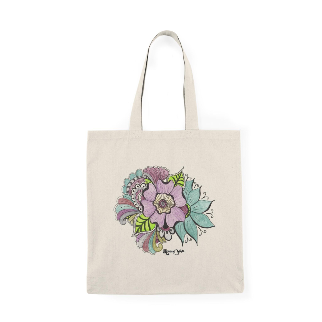"Cool Sway" Small Tote Bag - 15 Inch Canvas Tote