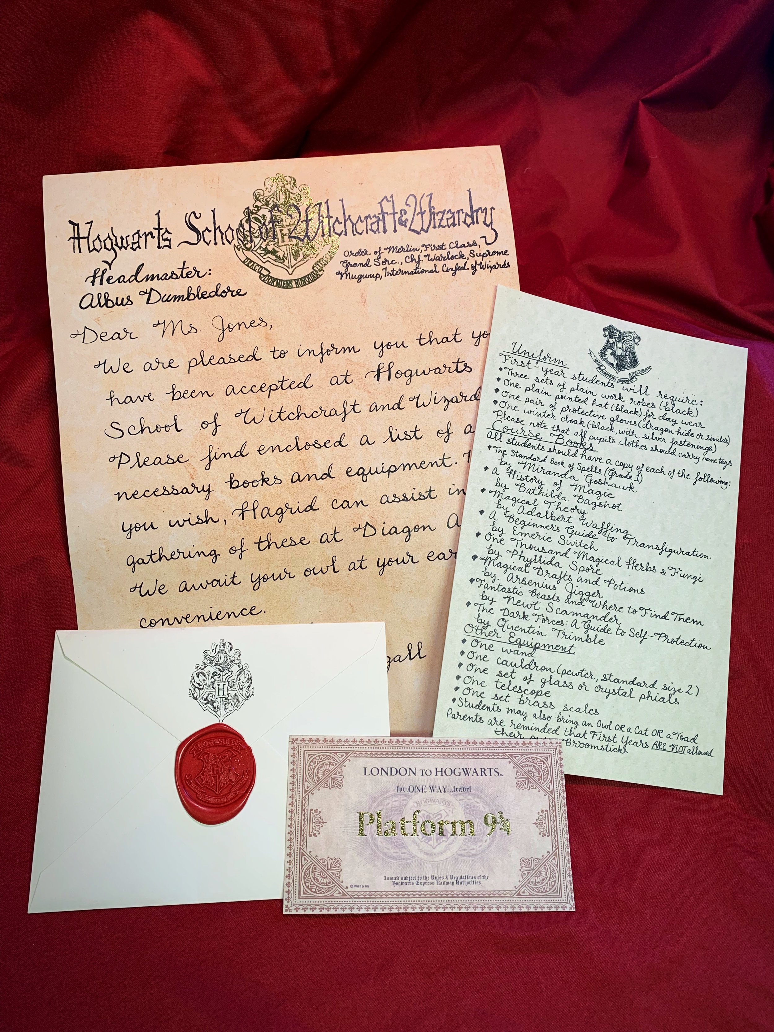 Wizard Acceptance Letter