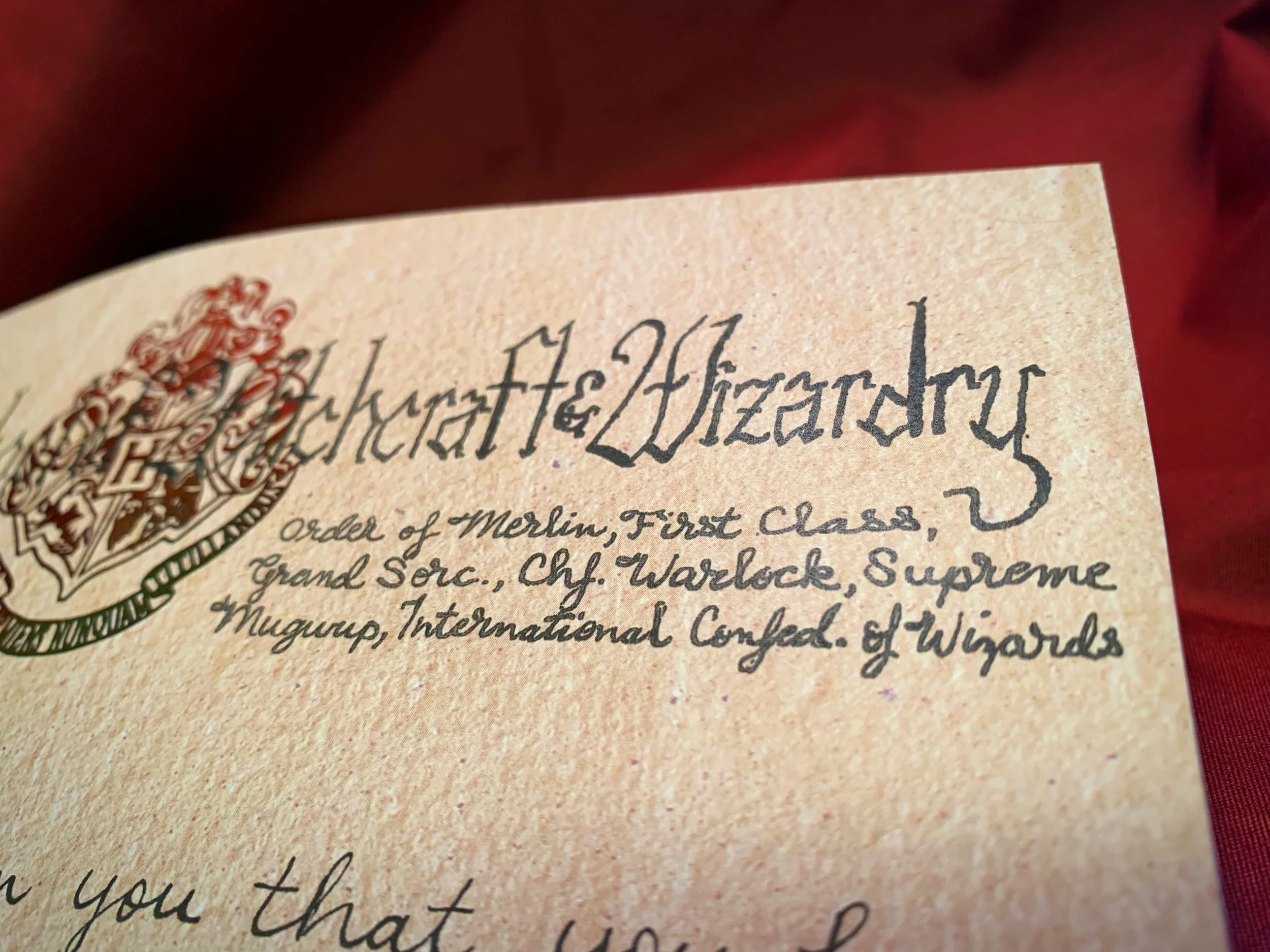 Father's Day Wizard Acceptance Letter