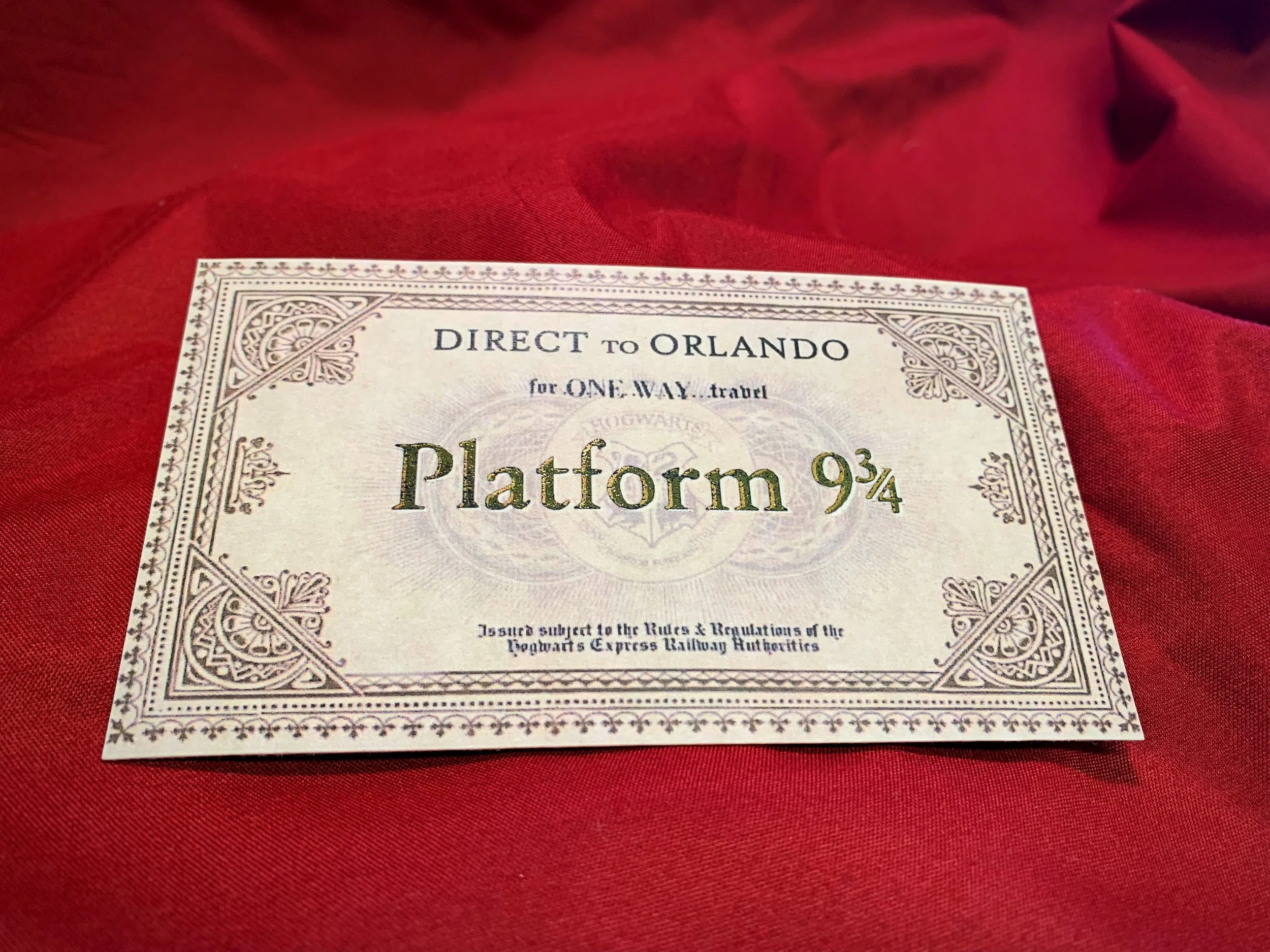 Wizard World Universal Studios Acceptance Letter