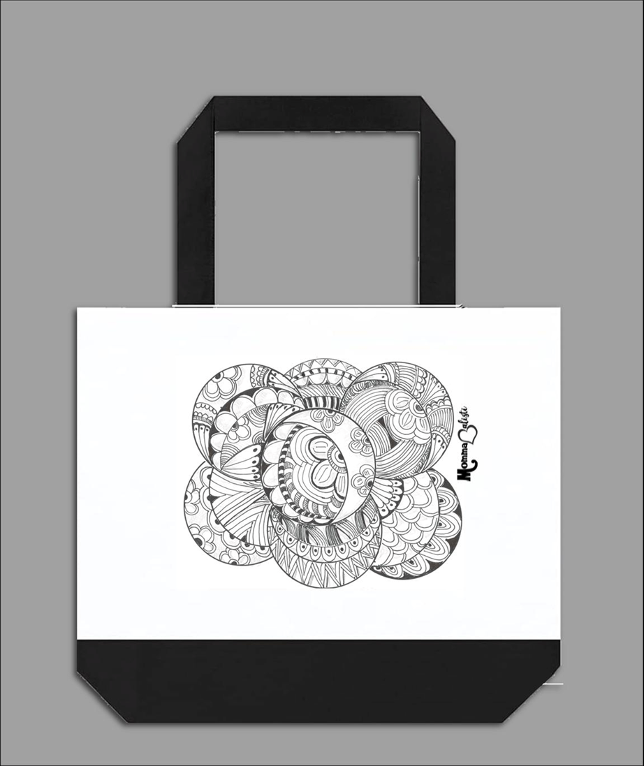 "BW Maude" Large Tote Bag - Two-Tone 18" Canvas Tote