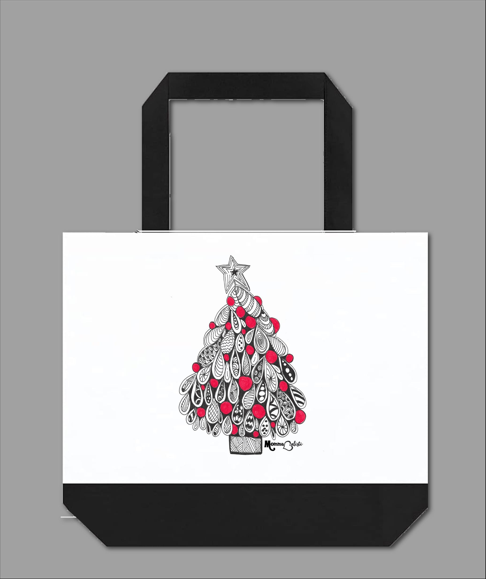 "Christmas Tree" Large Tote Bag - Two-Tone 18" Canvas Tote (Copy) (Copy)