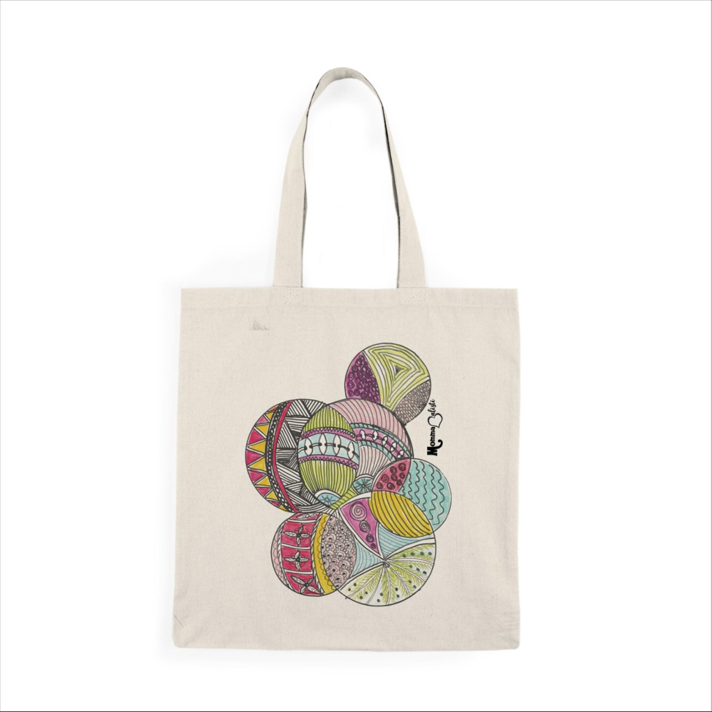 "Dahlia" Small Tote Bag - 15 Inch Canvas Tote