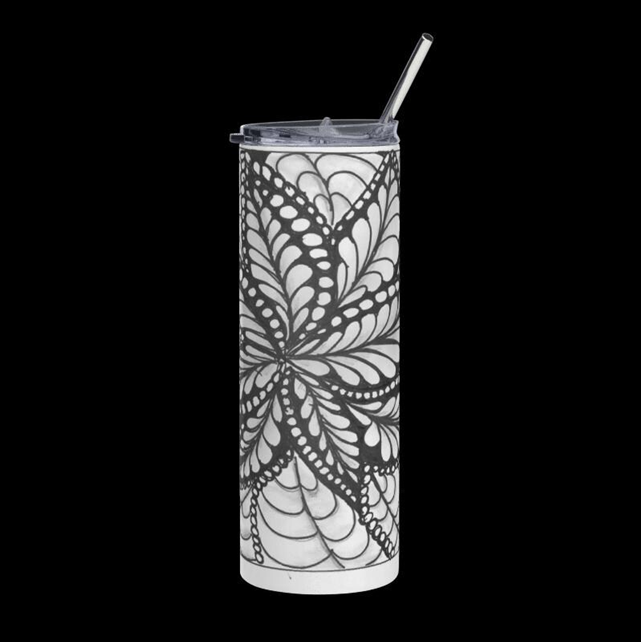 "BW Flower Web" Tumbler - 20oz