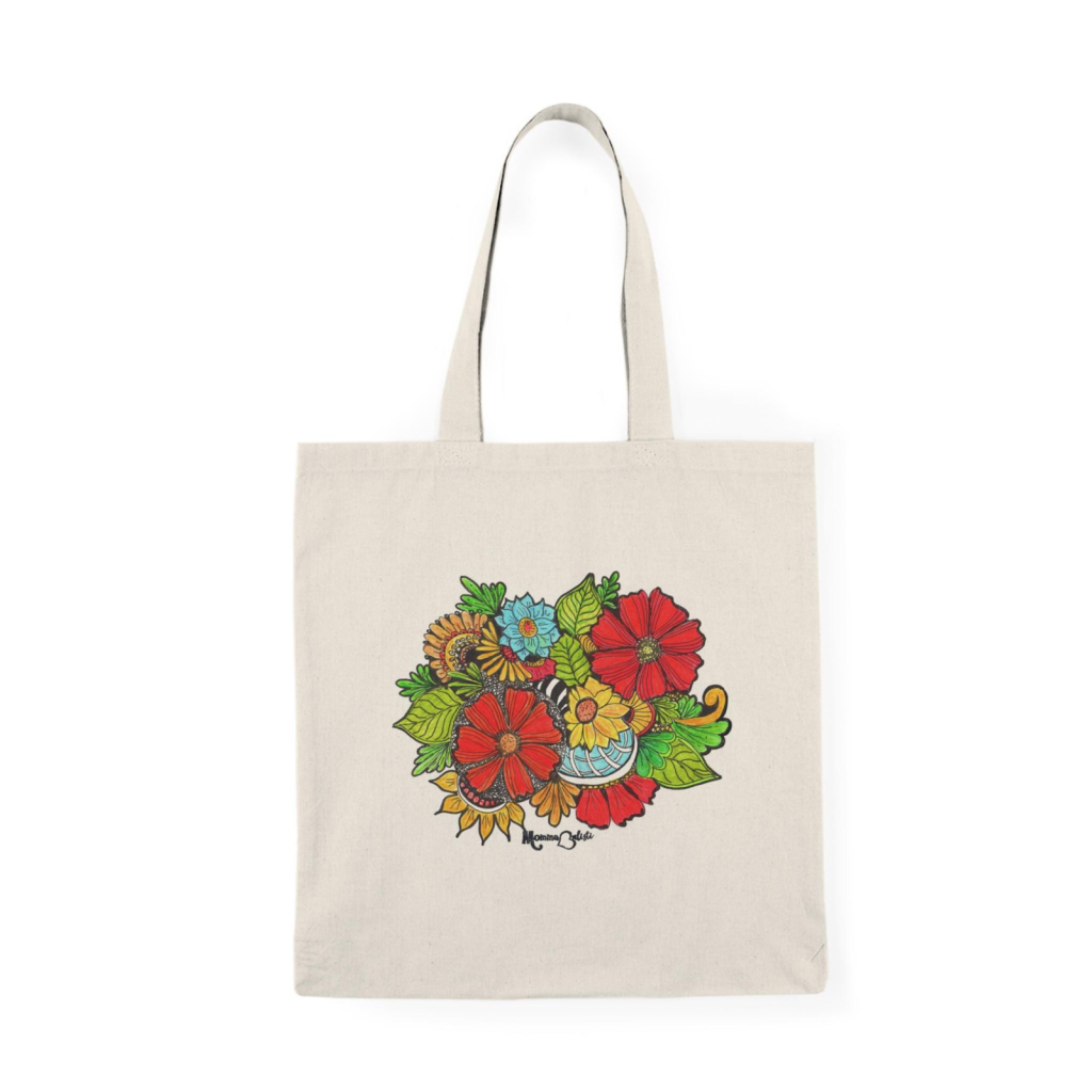 "Feisty" Small Tote Bag - 15 Inch Canvas Tote