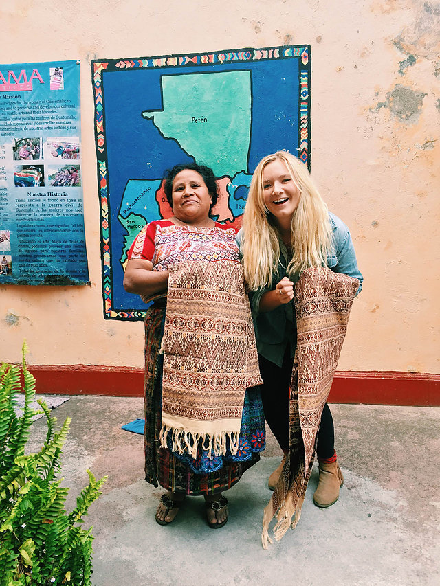 Caption: Emily with artisan partner, Lidia.