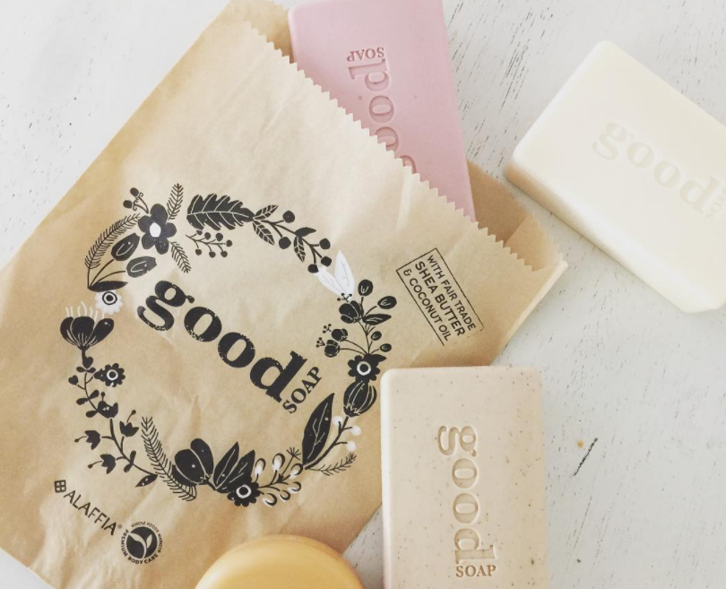 Triple milled and long-lasting Good Soap™ is available exclusively at Whole Foods Market . It is made with Ethically Traded unrefined shea butter and virgin coconut oil and enhanced with aromatic plant extracts. Good Soap™ is offered in 12 scents: Blackberry, Almond Milk, Peppermint, Cucumber, Wild Strawberry, Coconut, Lavender, Sunshine, Coconut Green Tea, Coconut Oatmeal, Coconut Papaya Mango, and Coconut Volcano. Hoenstly? It's kind of hard to choose! 
